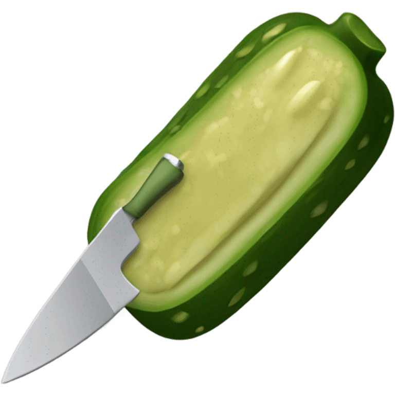 Pickle with knife emoji