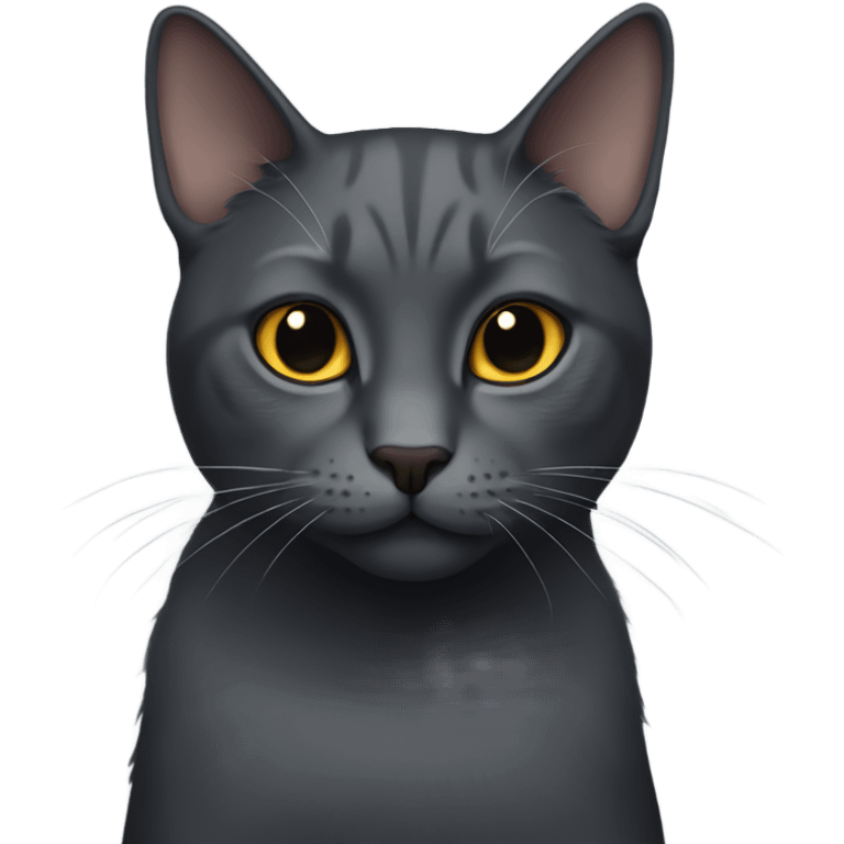 Dark grey cat no lines emoji