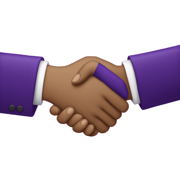 Purple handshake emoji