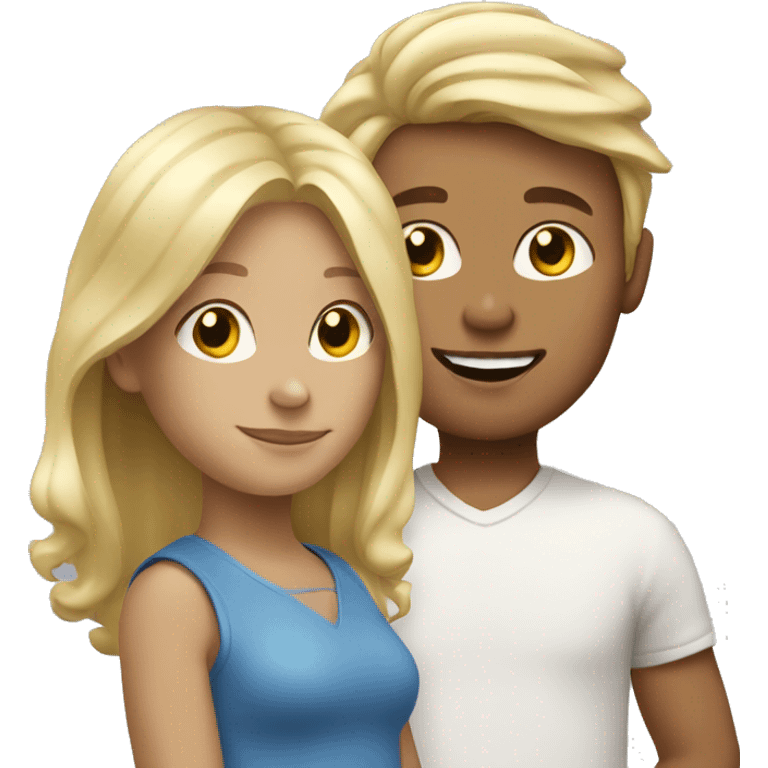 Blond woman with blonde little boy and blonde girl emoji