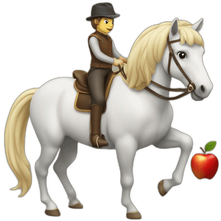 an apple riding a horse emoji