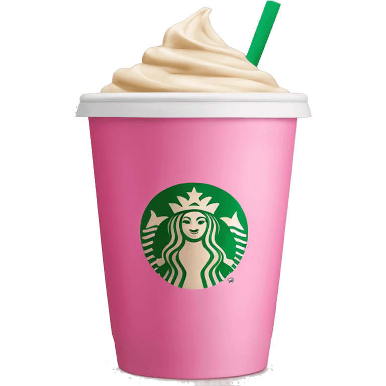 Starbucks coffee in a pink translucent cup  emoji