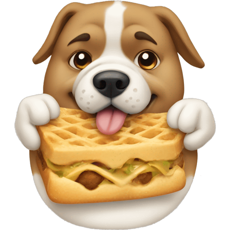 Fat dog eating emoji