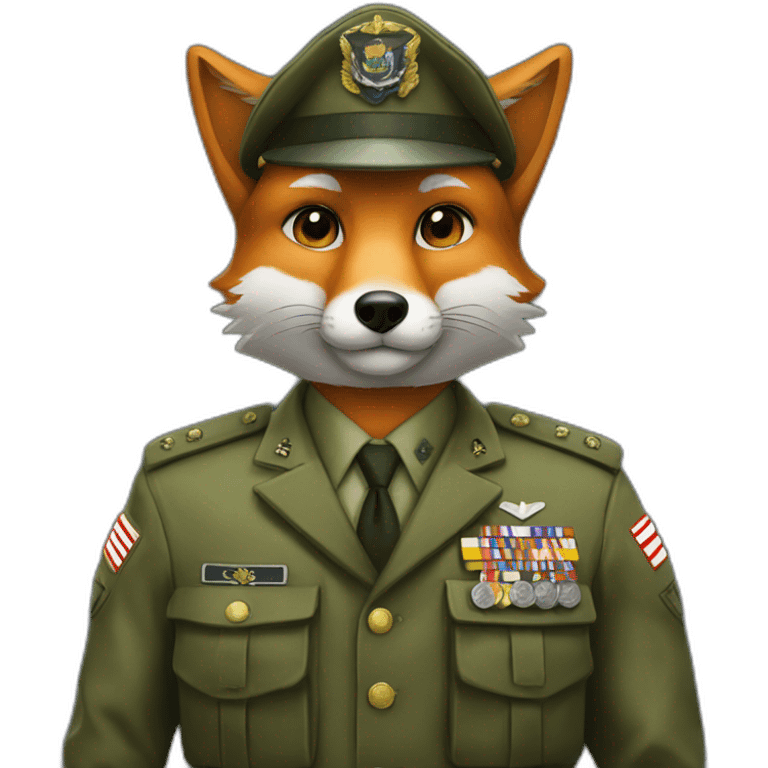 Fox military dressed emoji