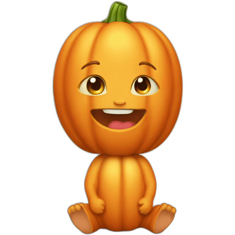 baby pumpkin with bottomless hairs emoji