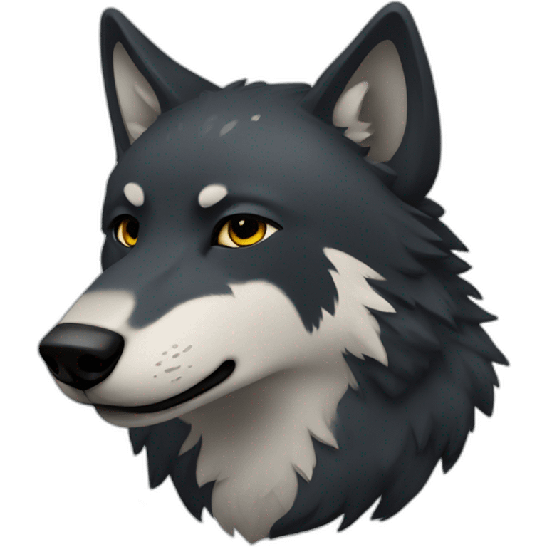 wolf with black skin with stars emoji