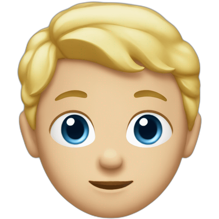 A face baby with blond hair and a blue T-shirt emoji