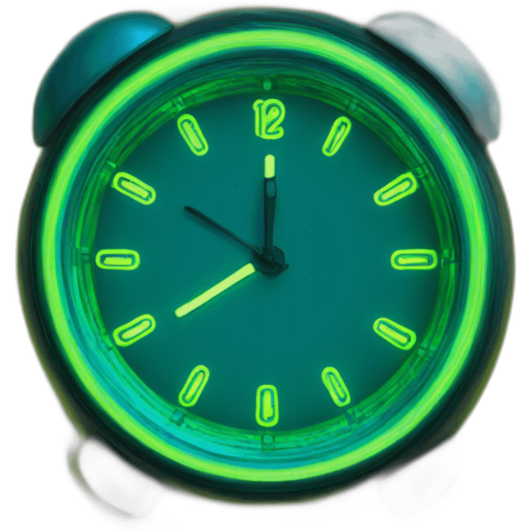 a neon clock emoji