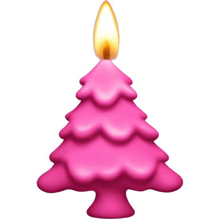 Pink Christmas tree candle emoji