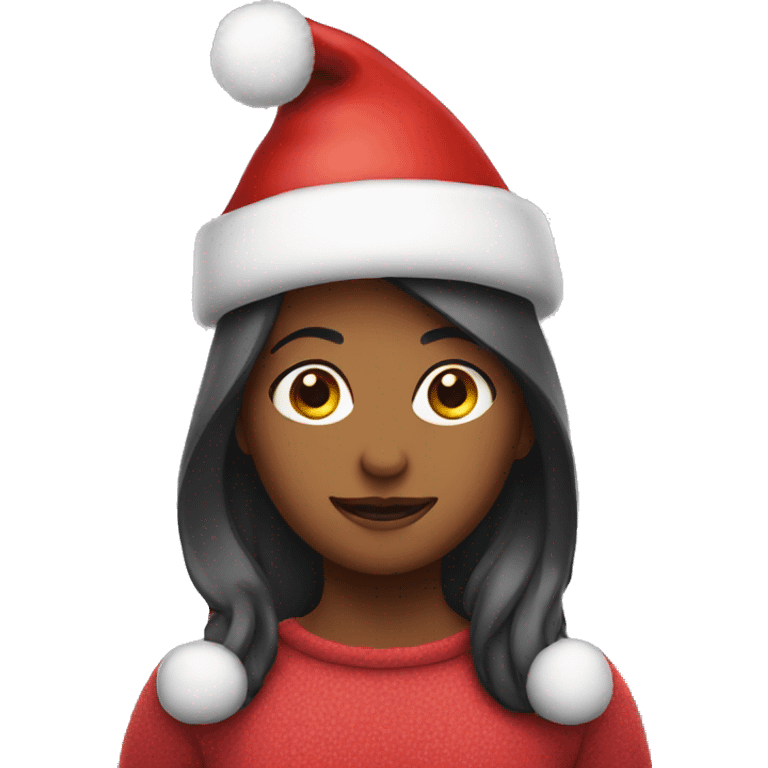 christmas hat girl emoji