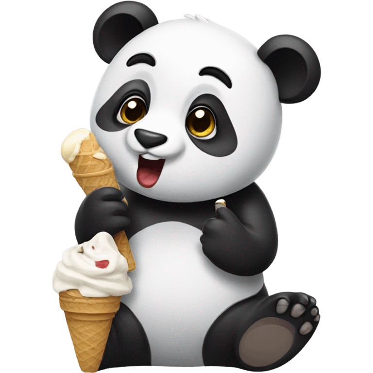 Panda eating ice cream emoji