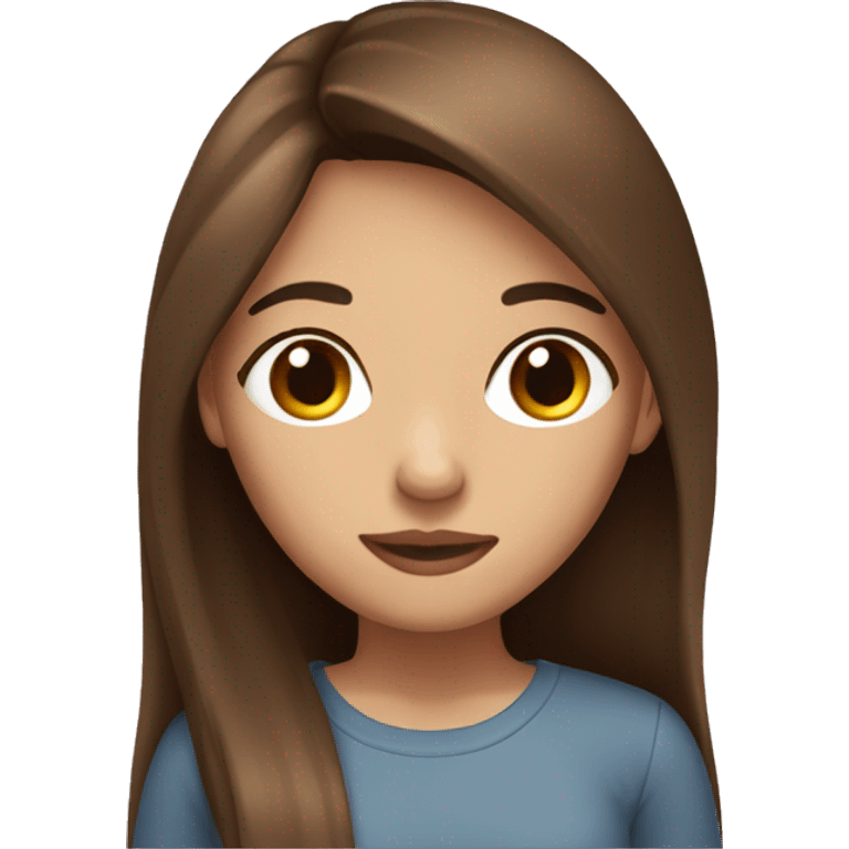 girl with straight and brown hair emoji