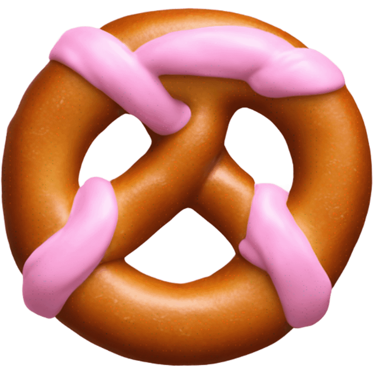 pretzel with pastel pink fondant emoji