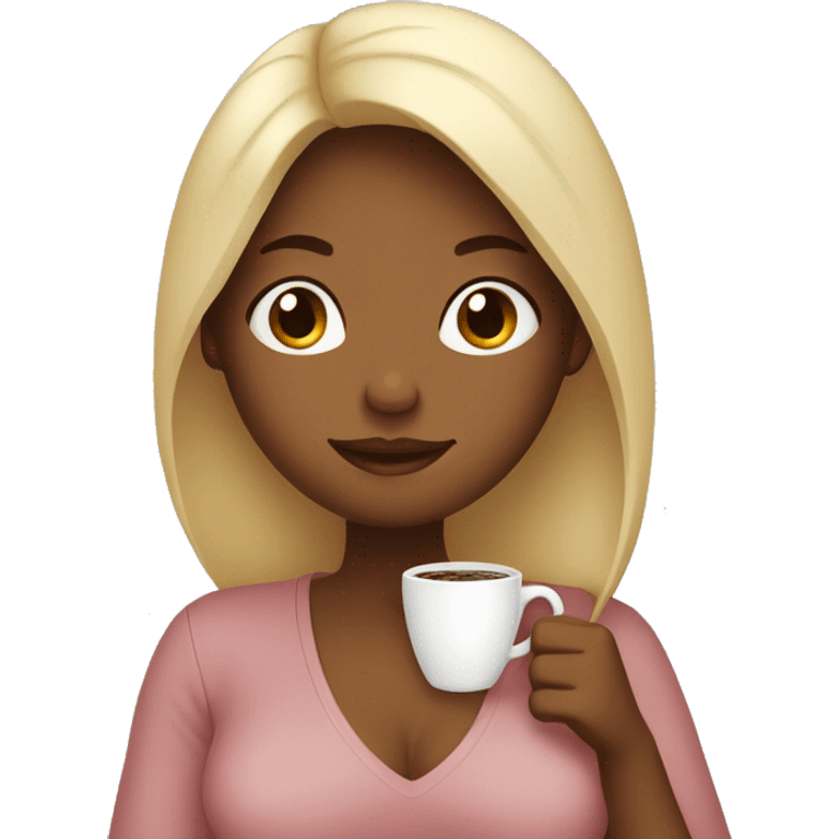 Pregnant girl drinking decaf coffee emoji