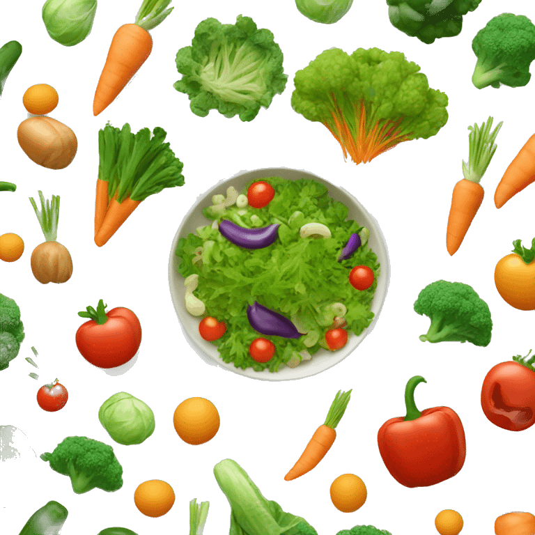 dish with small vegitables around emoji