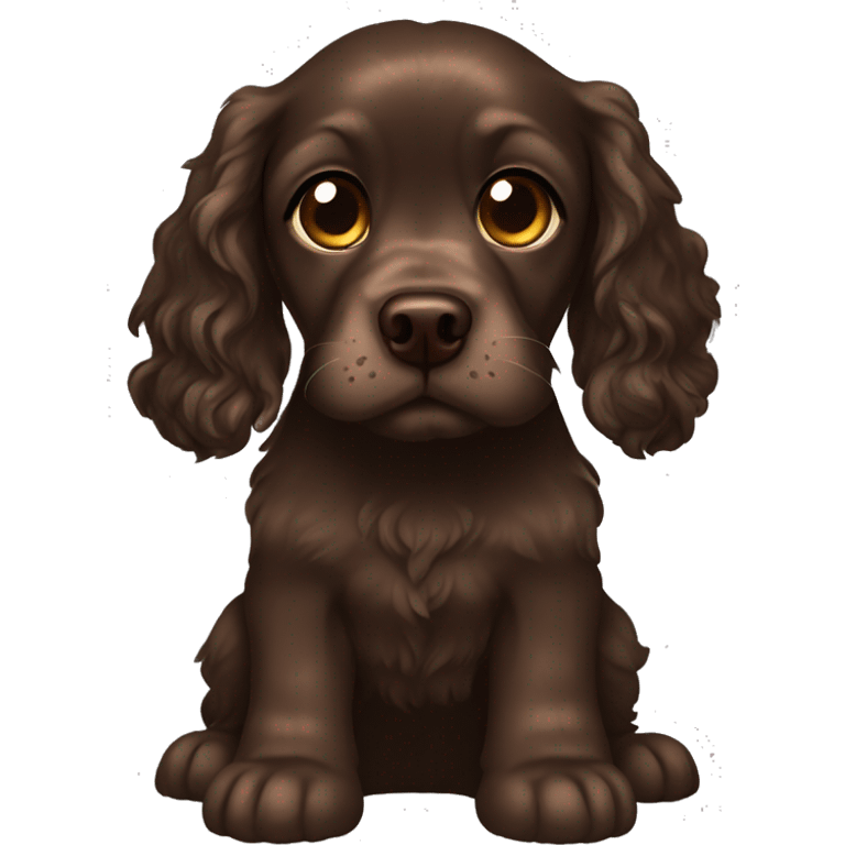 Dark brown cocker spaniel  Little  emoji