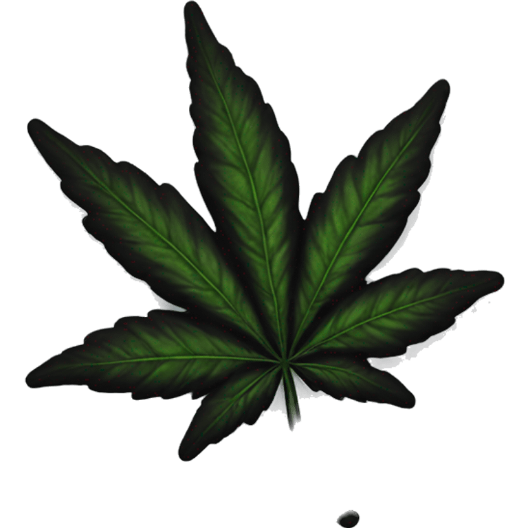 Black weed leaf emoji