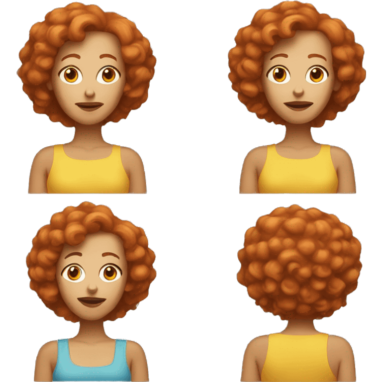 woman in her sixties yellow skin short curly red hair emoji