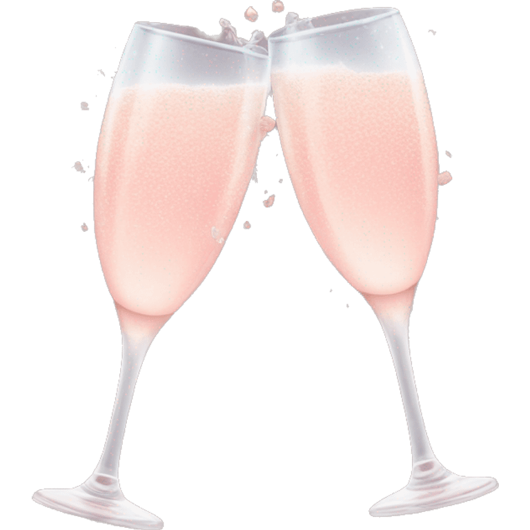 glasses of pastel pink champagne are smashing against each other emoji