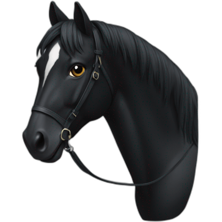 Cheval noir emoji