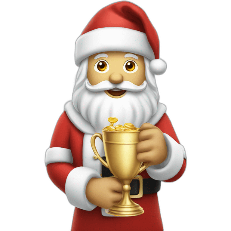 santa with winner cup in a hand emoji