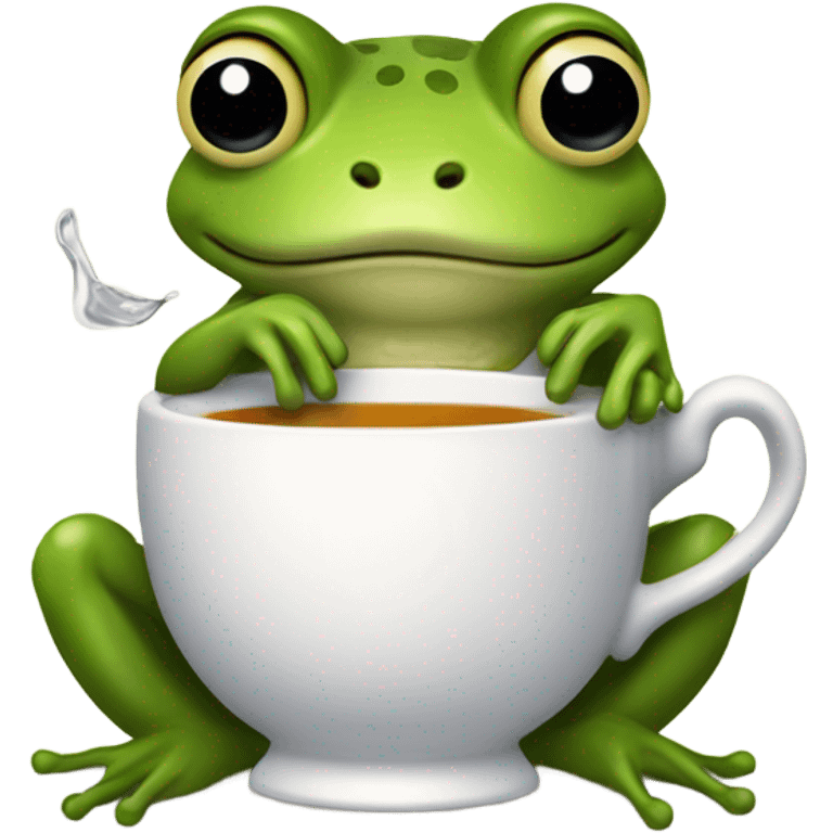 Frog drinking tea emoji