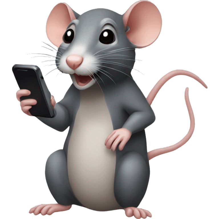 Rat on phone  emoji