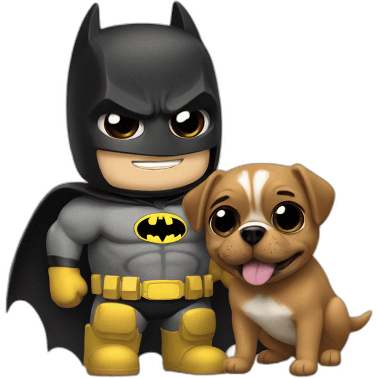 Batman playing with puggle emoji