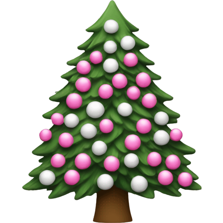 Christmas tree with pink and white  emoji