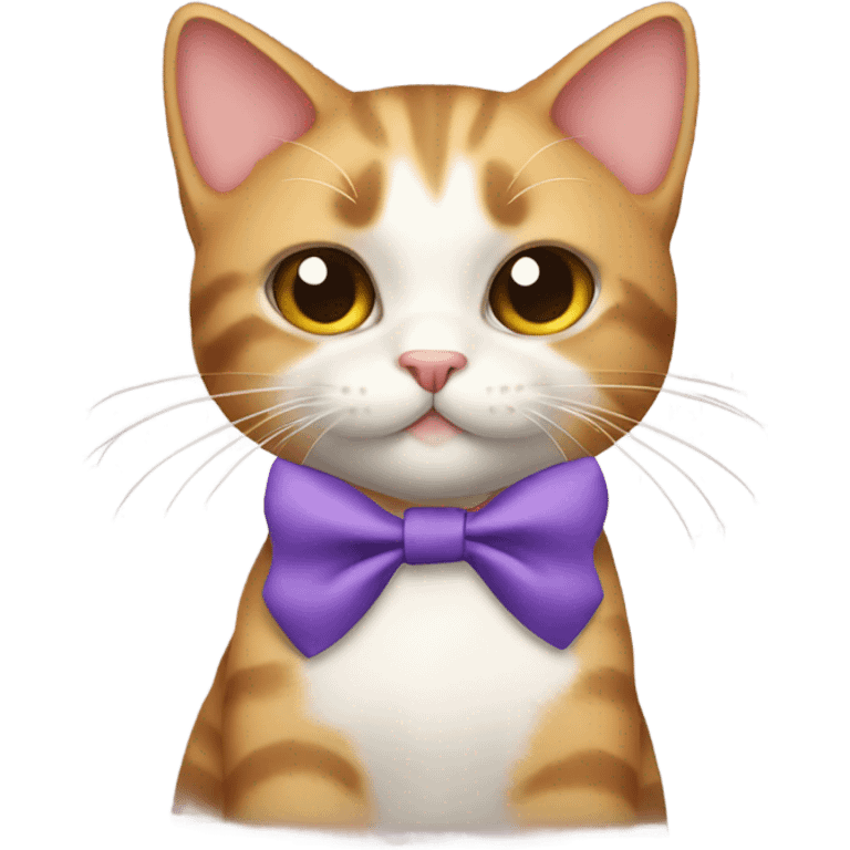 Cat wearing a bow emoji