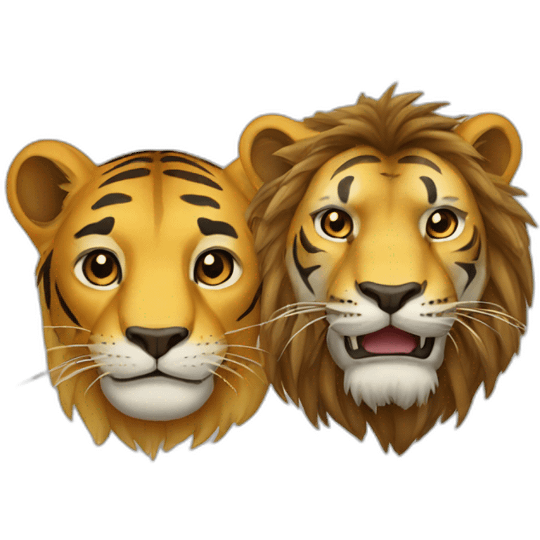 Tigre et lion emoji