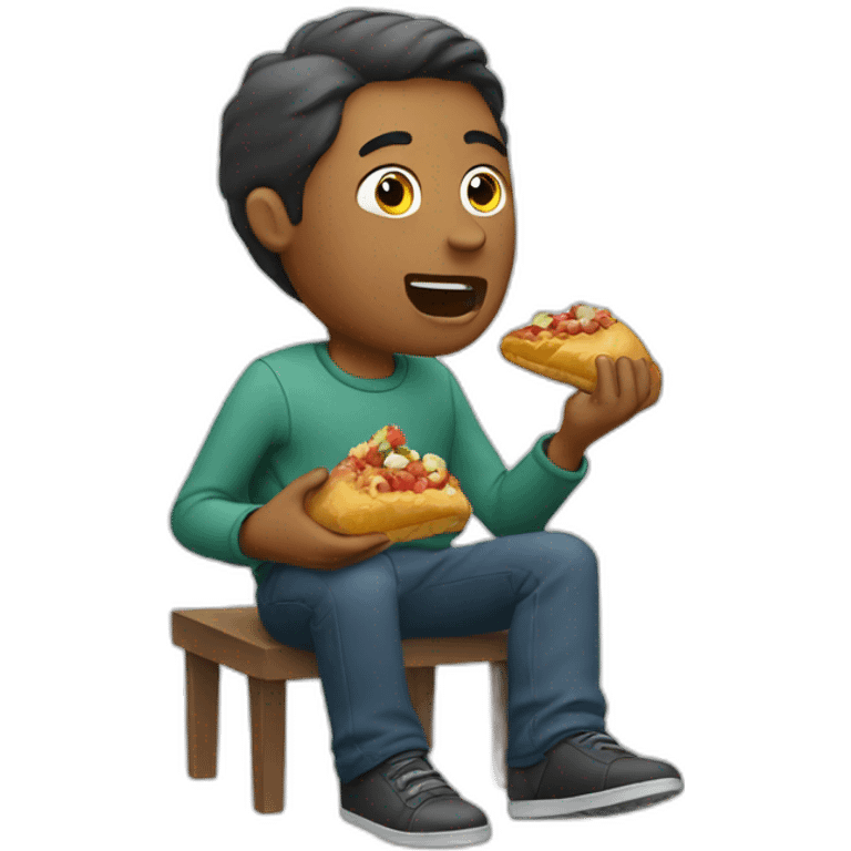 man eating a shoe emoji