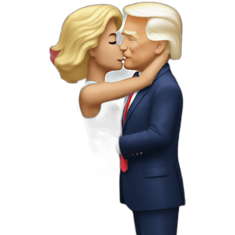 Trump kissing Biden emoji