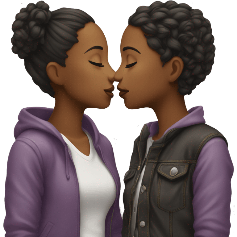 Two girls kiss emoji