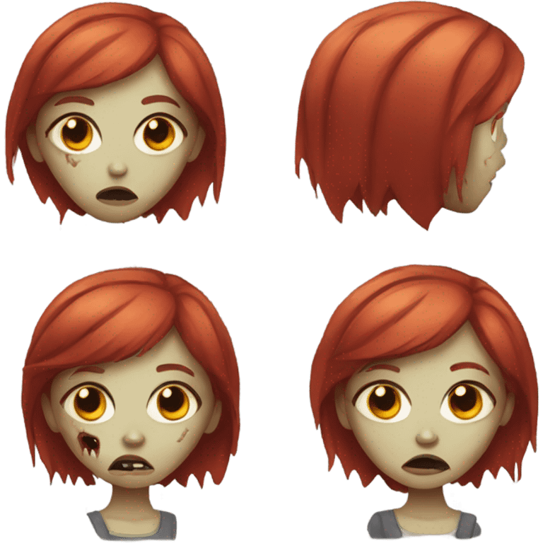 zombie girl with red hair emoji