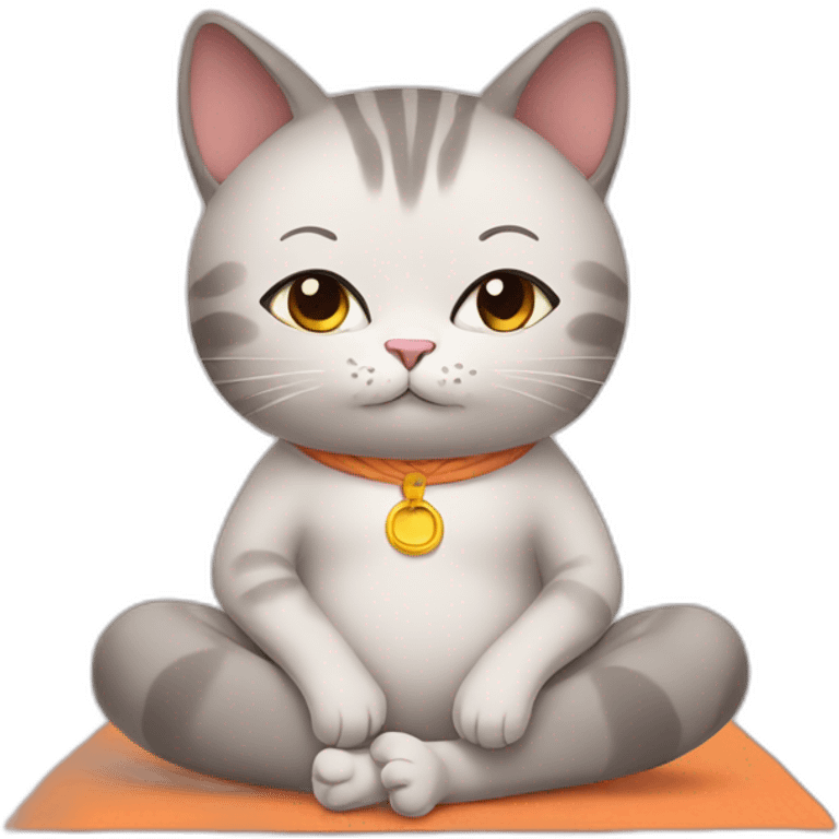 cat doing yoga emoji