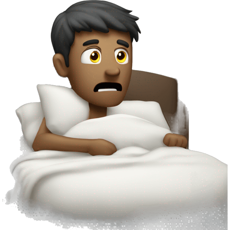 a man bed rotting in bed and watching netflix emoji