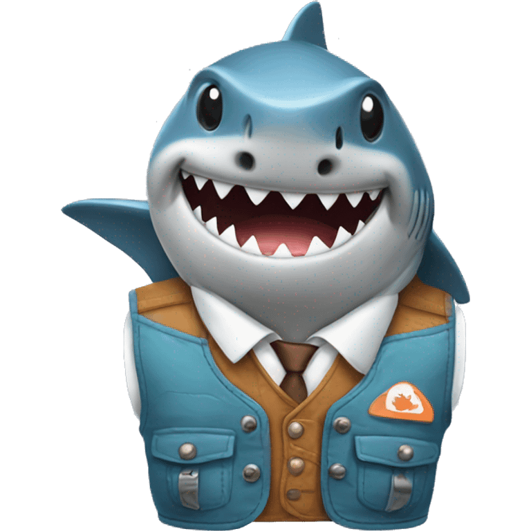 Shark with a vest emoji