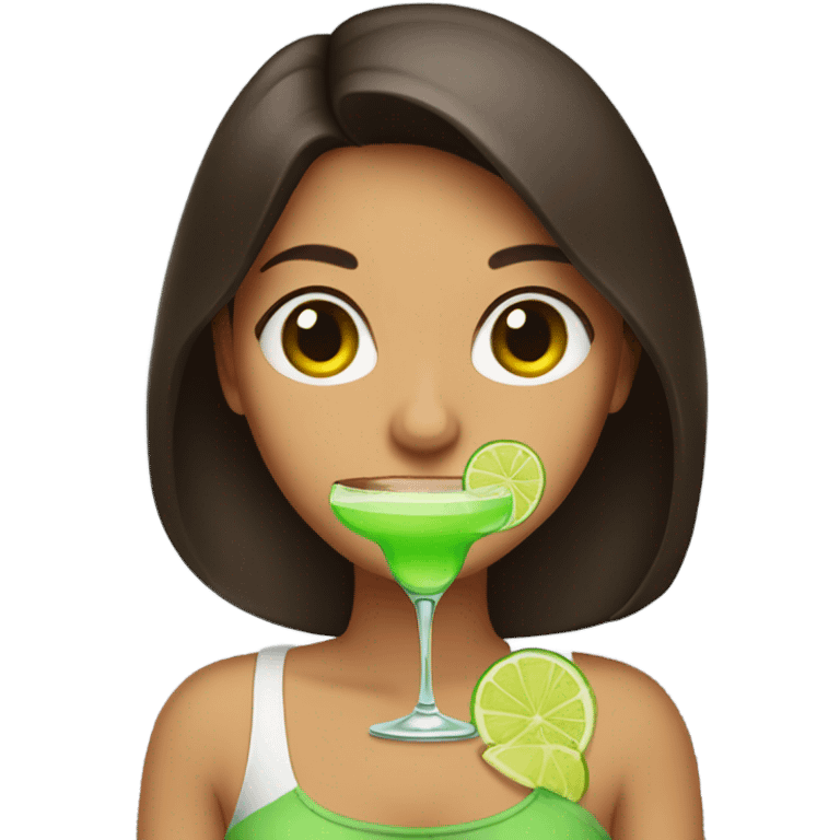 Brunette with margarita  emoji