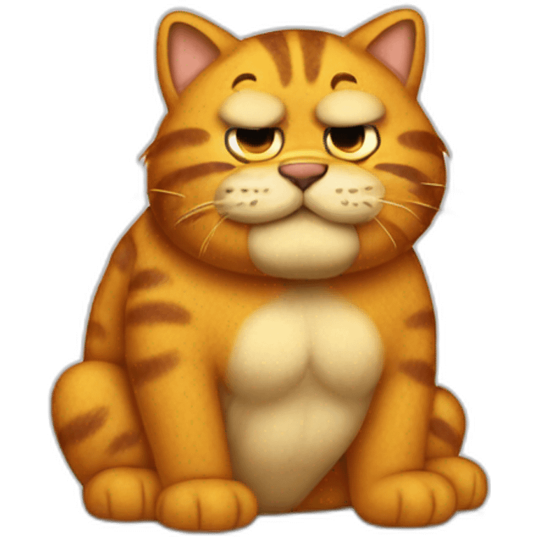 garfield but poorly drawn emoji