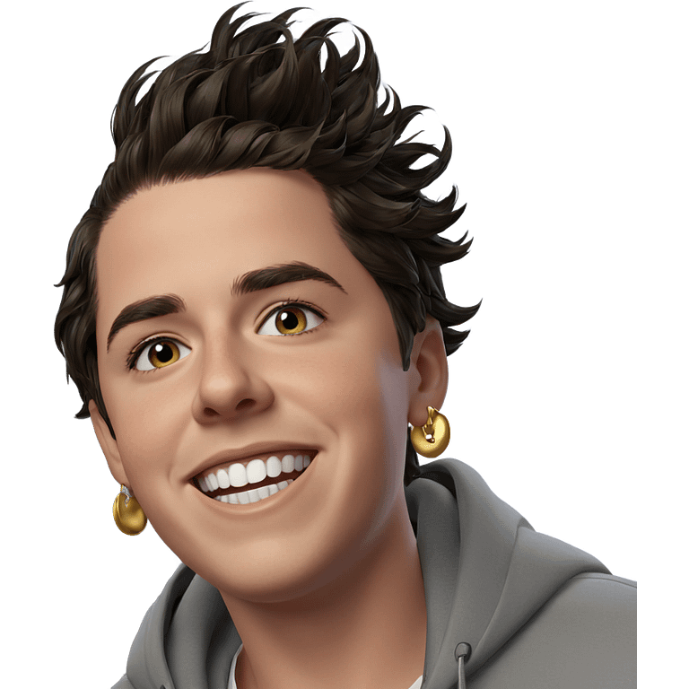 smiling boy with earrings emoji