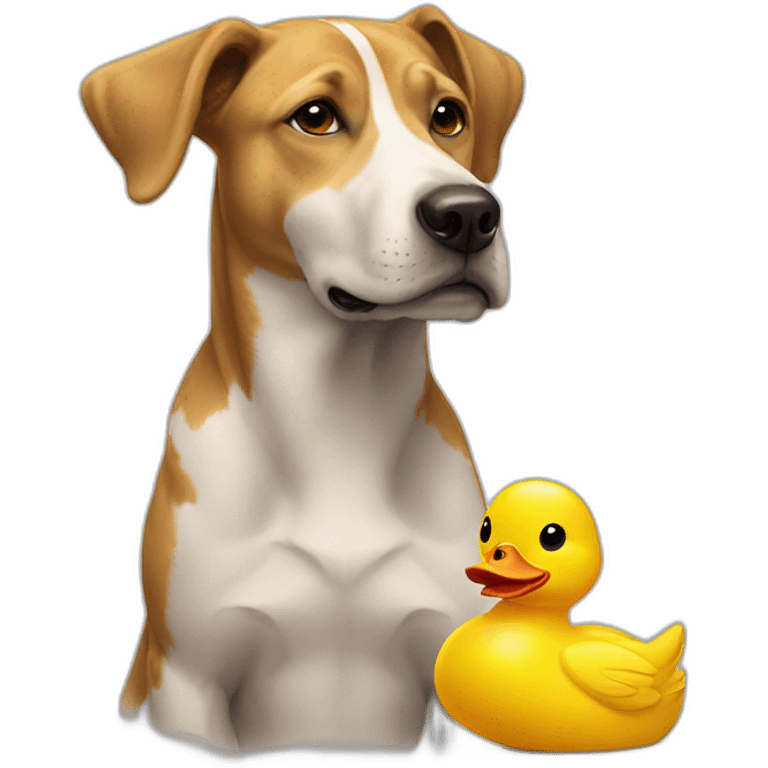 dog with a yellow duck emoji