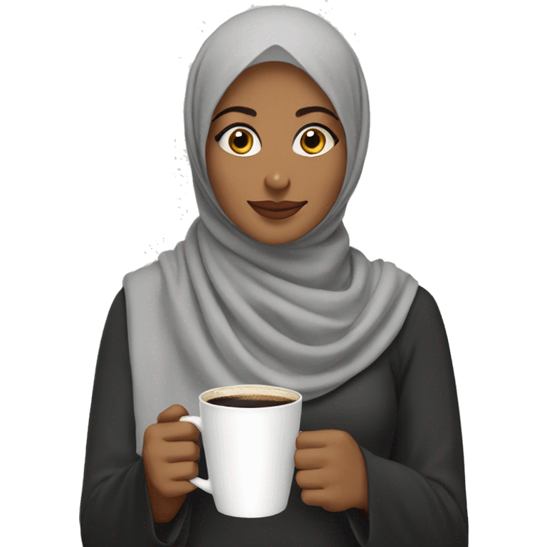 hijabi wearing a cup of coffee emoji