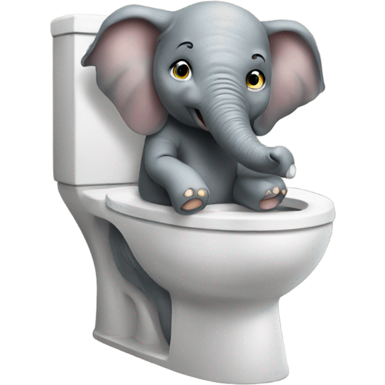 Elephant on toilet emoji