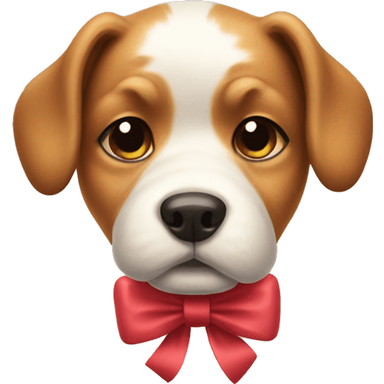 cute dog with a bow emoji