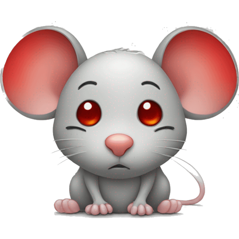 sad mouse with red ears emoji