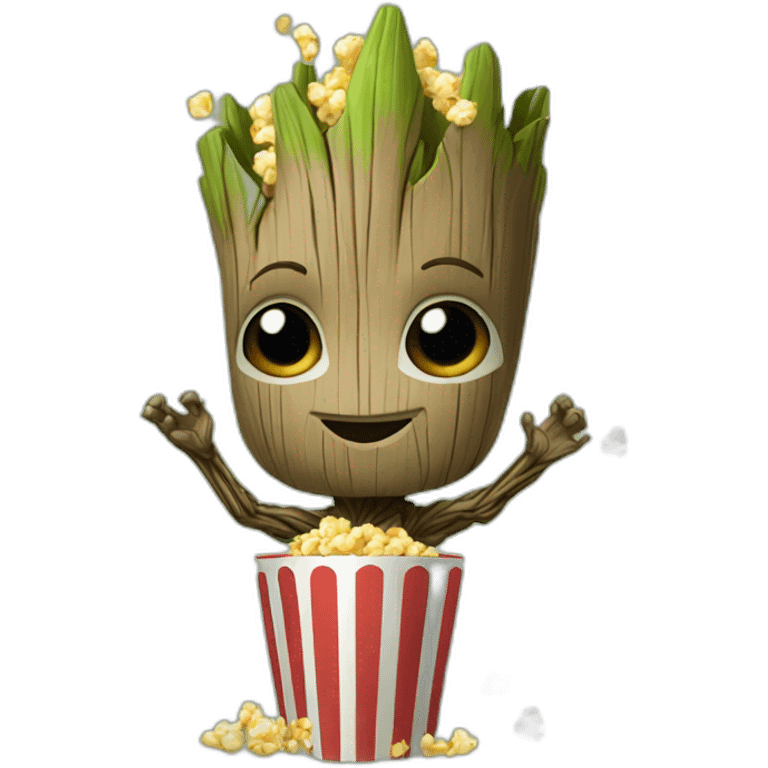 groot avec du popcorn emoji