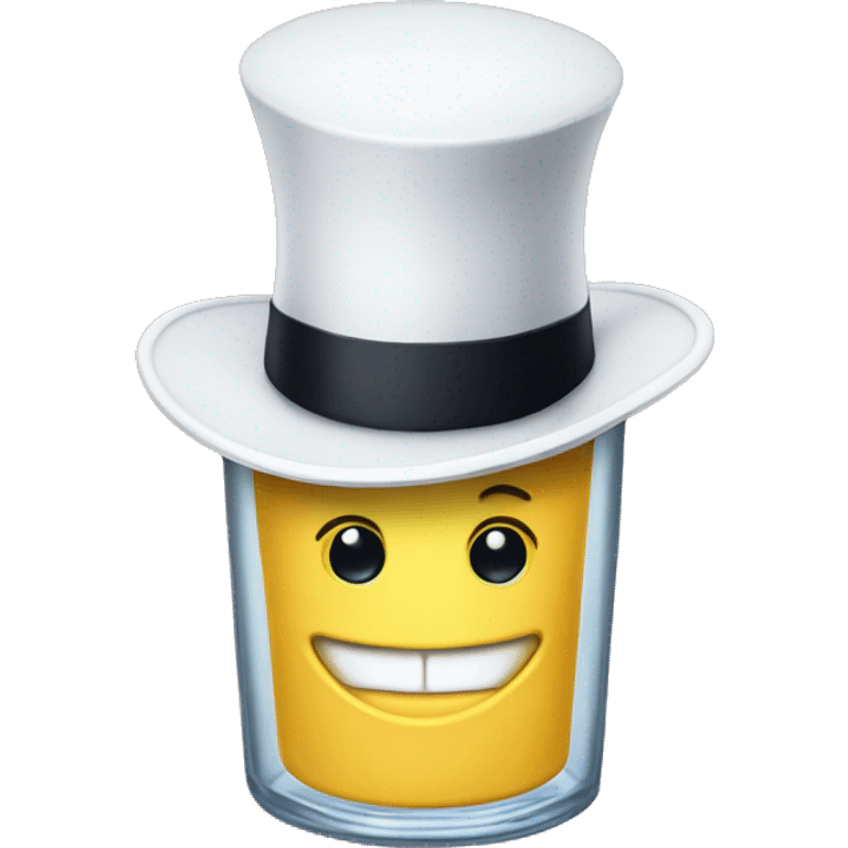 Mayonnaise jar with a top hat emoji