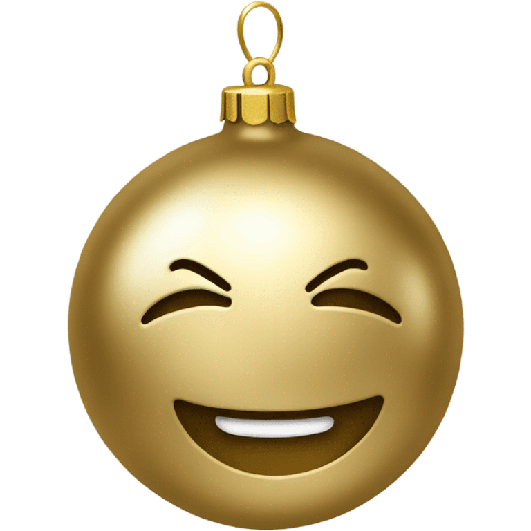 A metallic Christmas gold ornament emoji