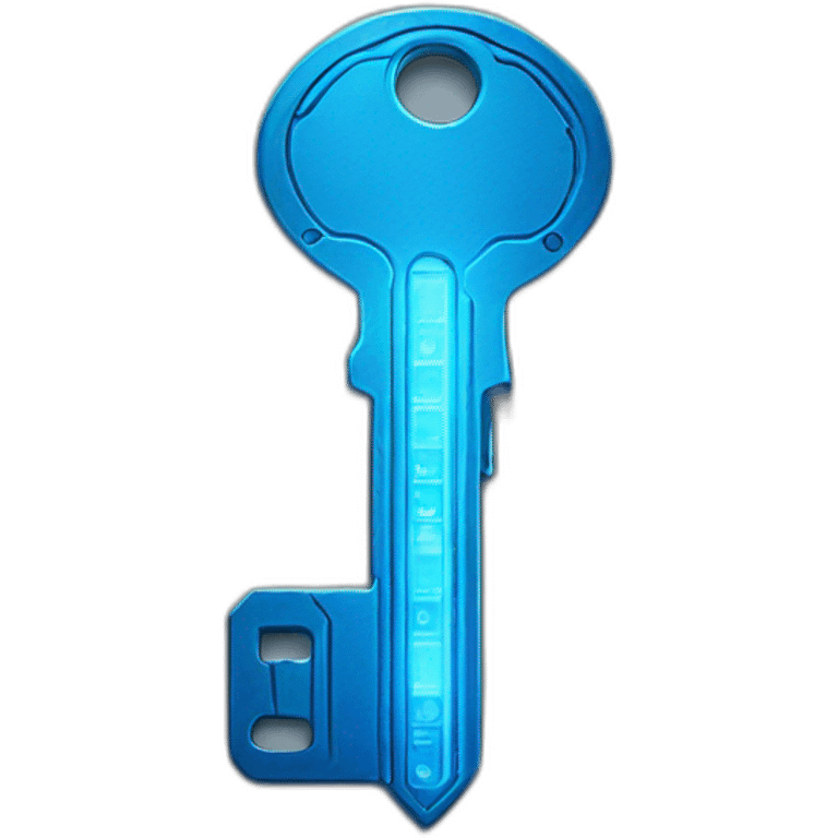 cyber metal key with blue light emoji